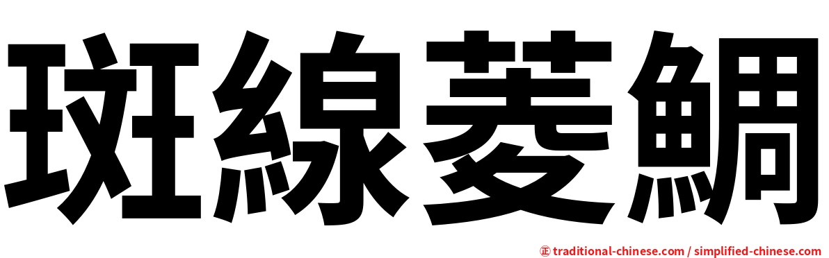 斑線菱鯛