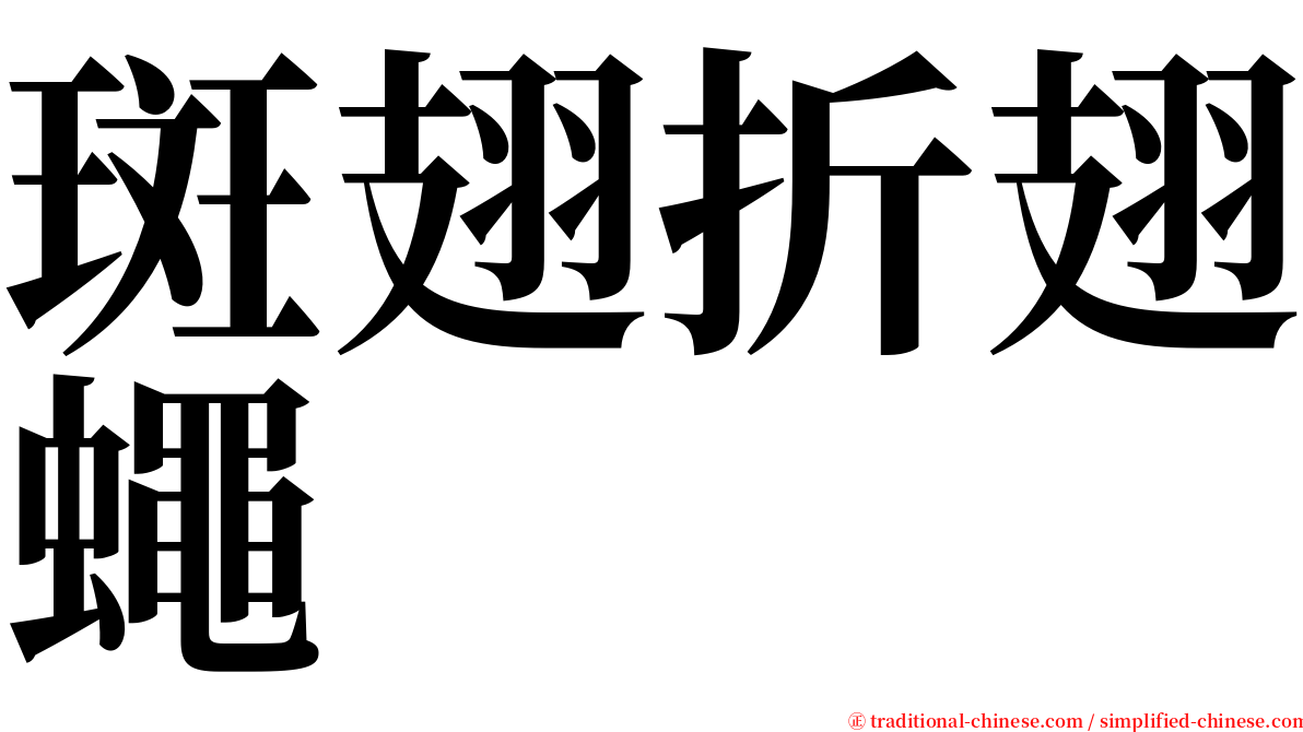 斑翅折翅蠅 serif font