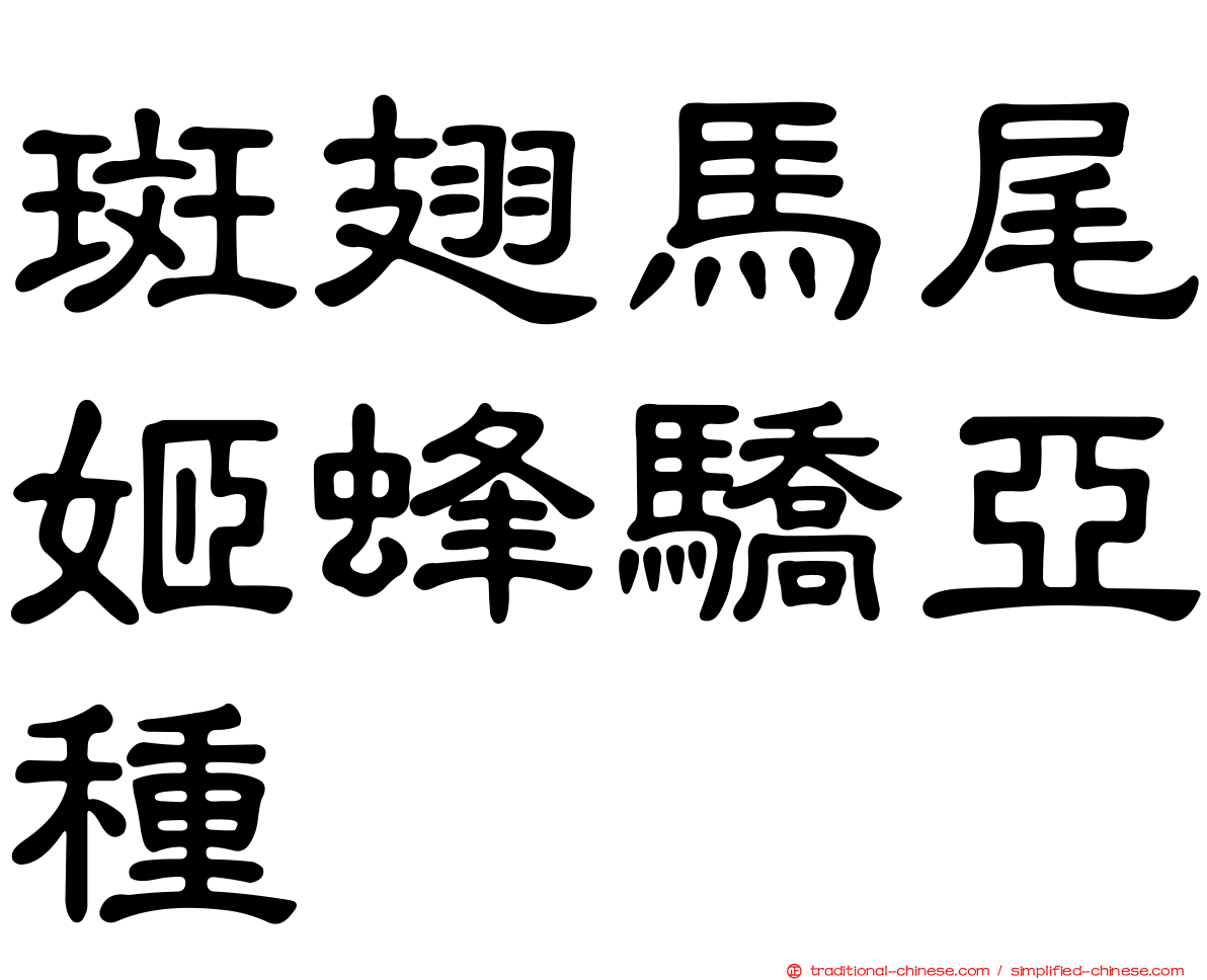 斑翅馬尾姬蜂驕亞種