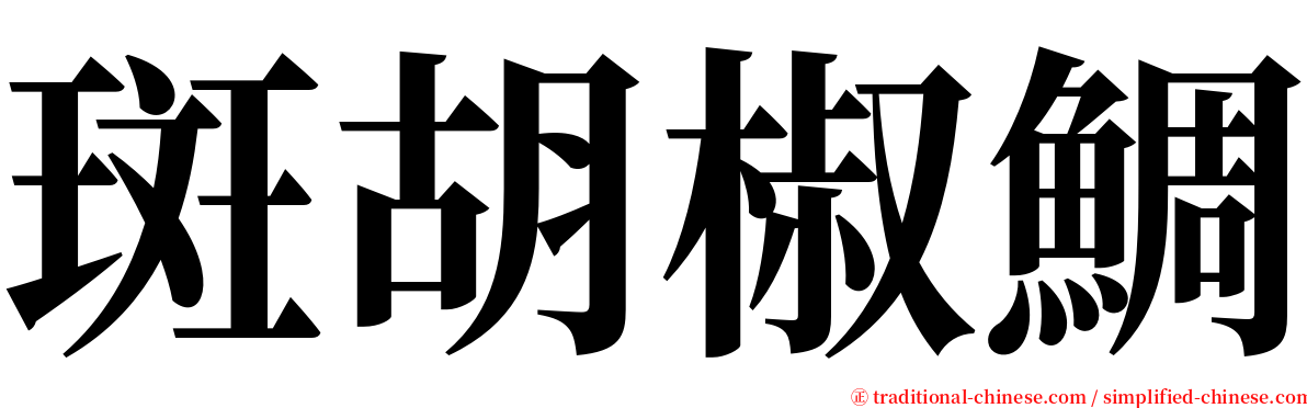 斑胡椒鯛 serif font