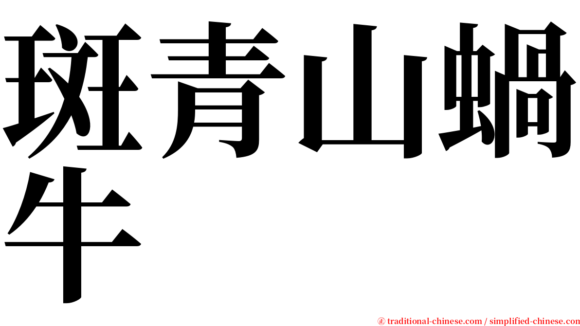 斑青山蝸牛 serif font