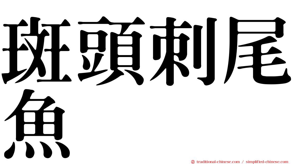 斑頭刺尾魚