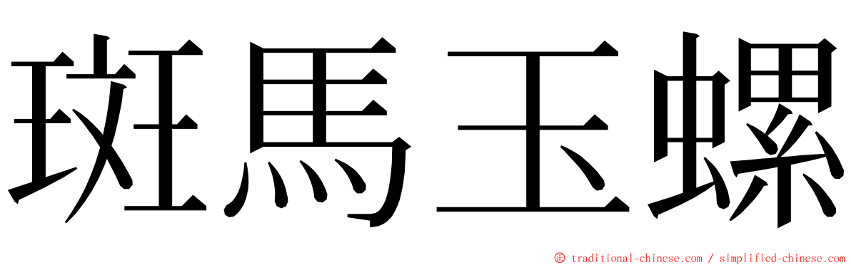 斑馬玉螺 ming font