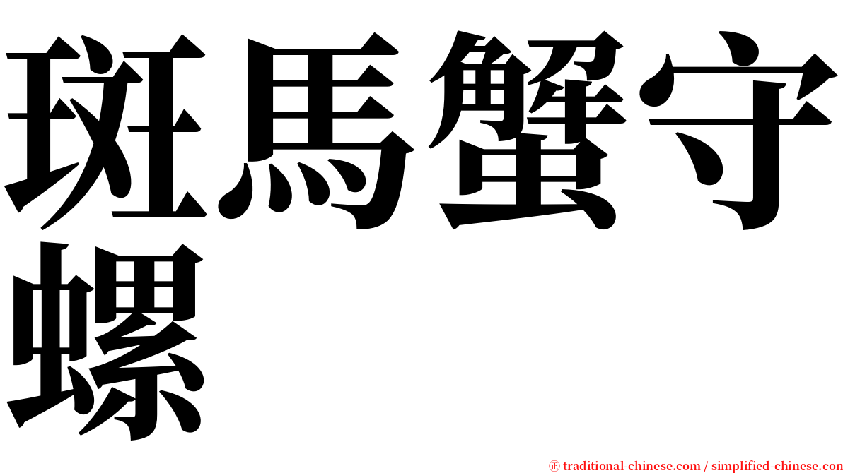 斑馬蟹守螺 serif font