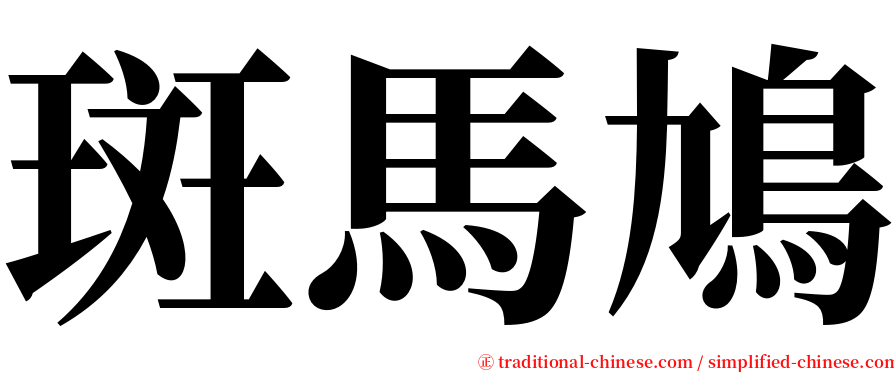 斑馬鳩 serif font