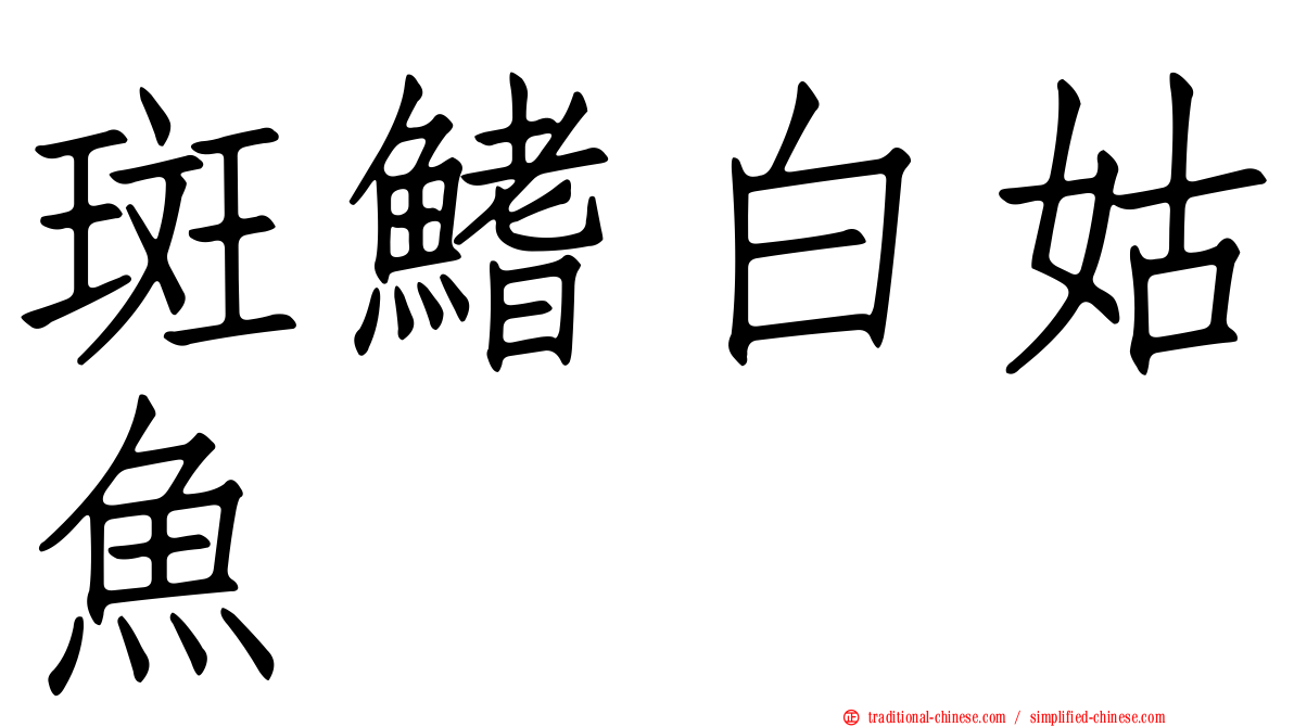 斑鰭白姑魚