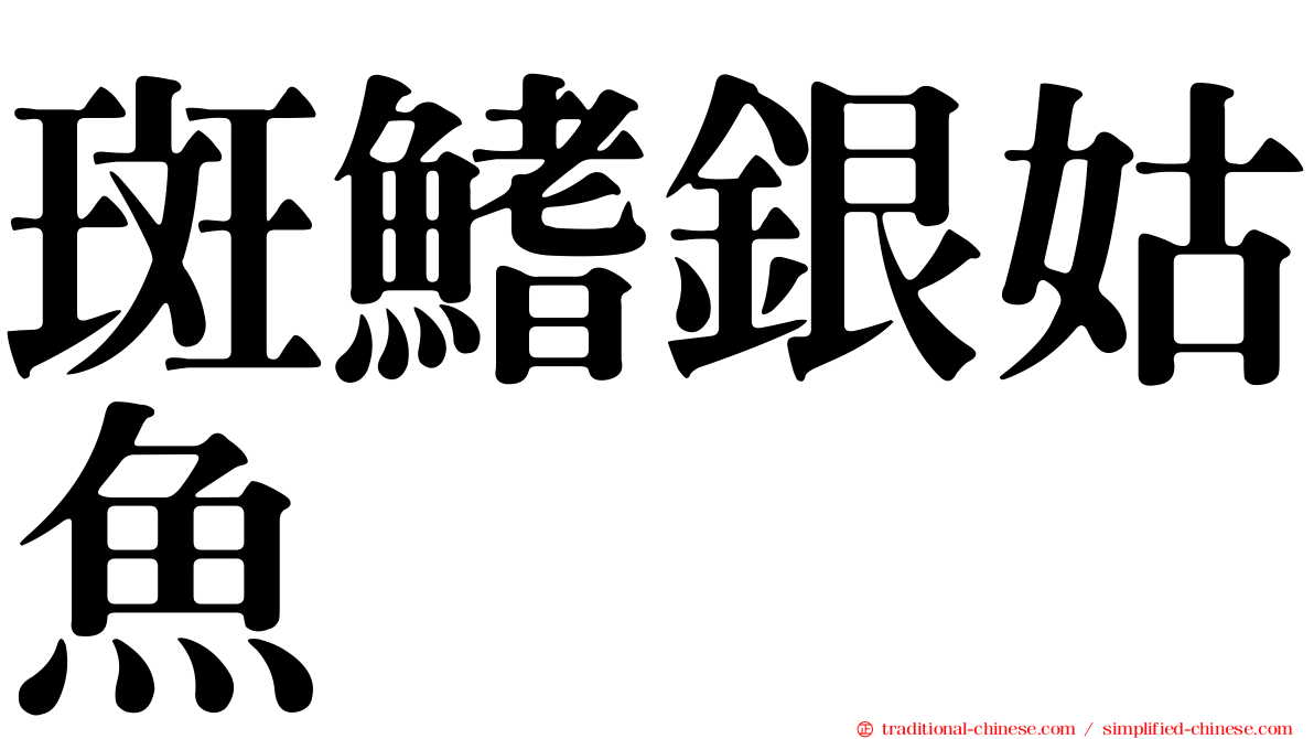 斑鰭銀姑魚