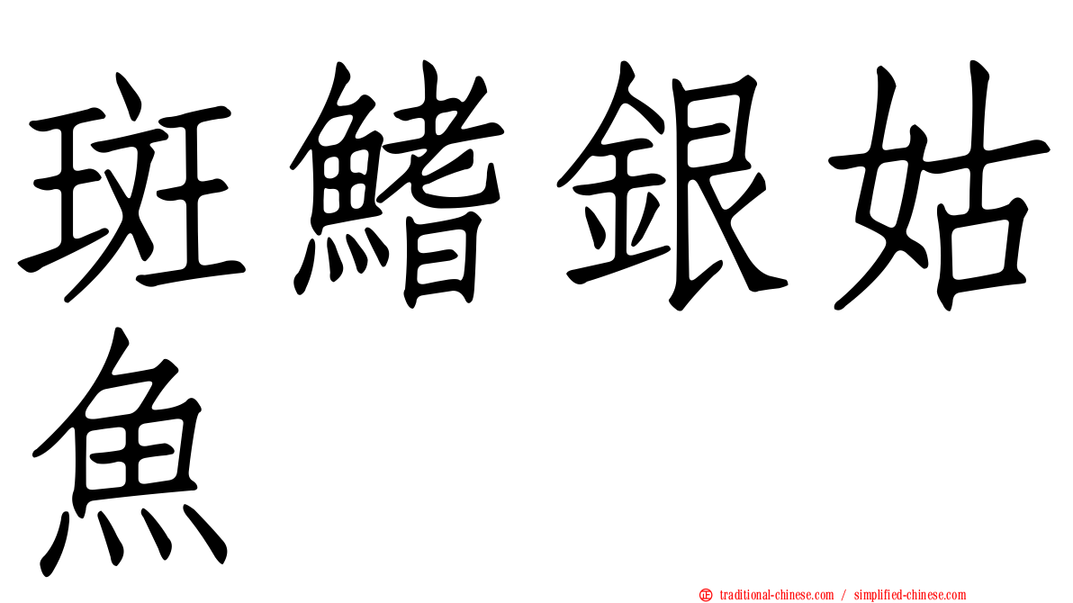 斑鰭銀姑魚