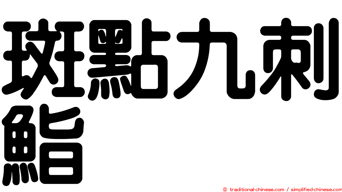 斑點九刺鮨