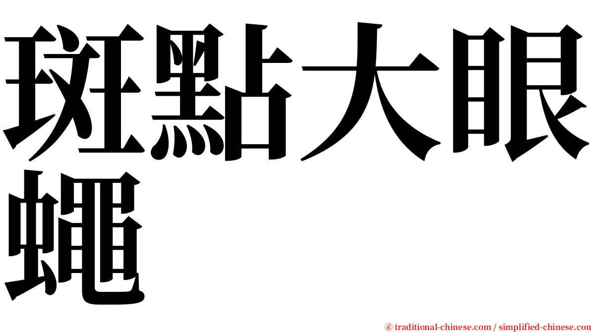 斑點大眼蠅 serif font