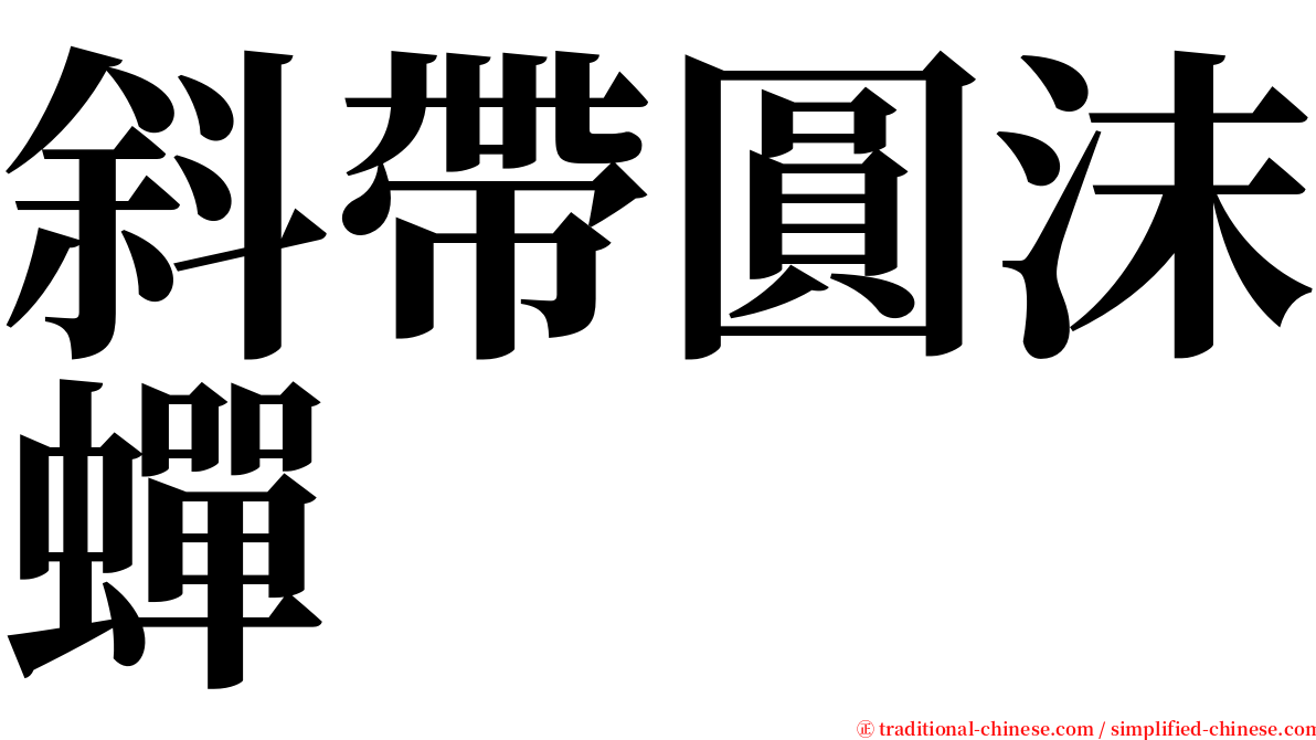 斜帶圓沫蟬 serif font