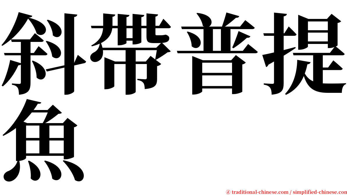 斜帶普提魚 serif font