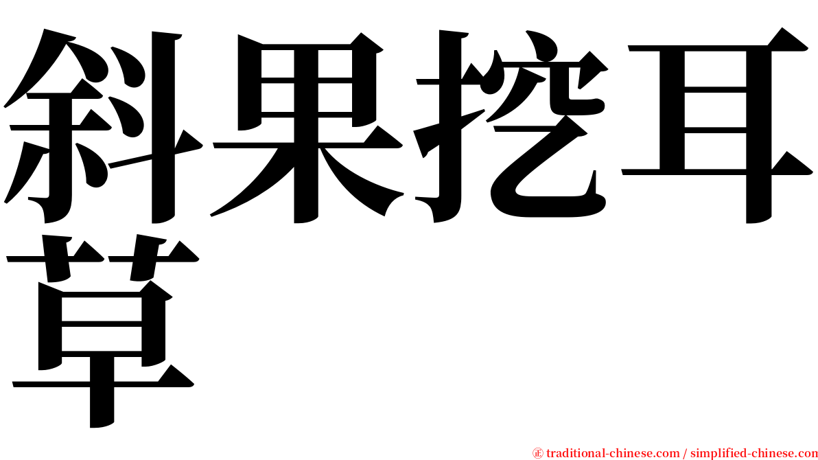斜果挖耳草 serif font