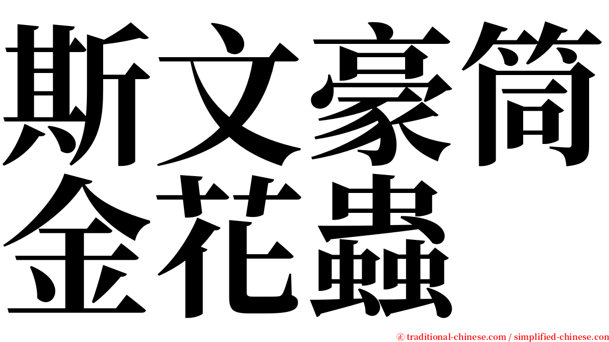 斯文豪筒金花蟲 serif font