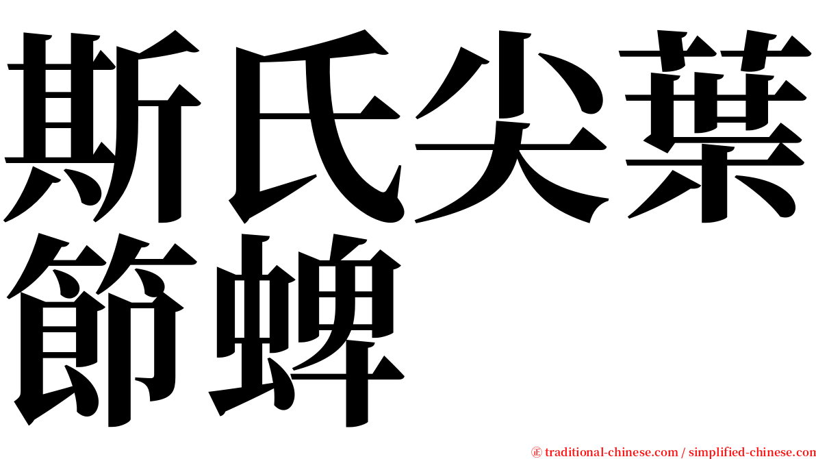 斯氏尖葉節蜱 serif font