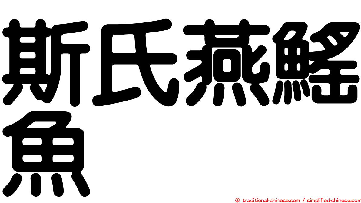 斯氏燕鰩魚