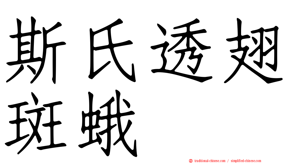 斯氏透翅斑蛾