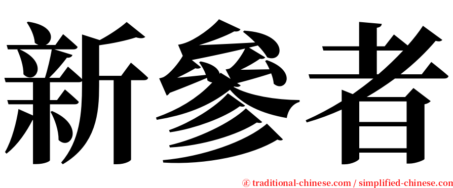 新參者 serif font