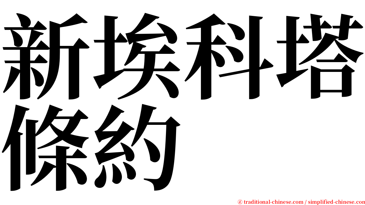 新埃科塔條約 serif font