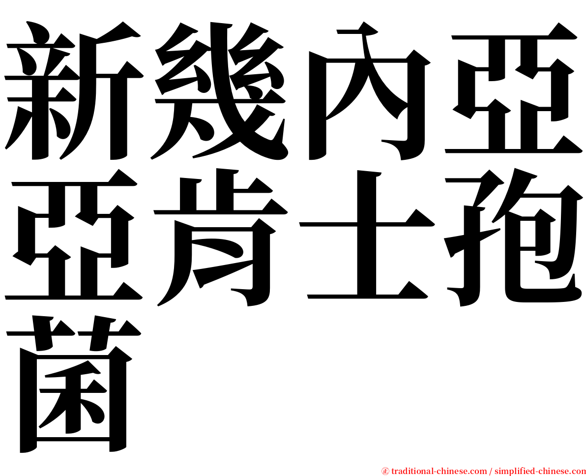 新幾內亞亞肯士孢菌 serif font
