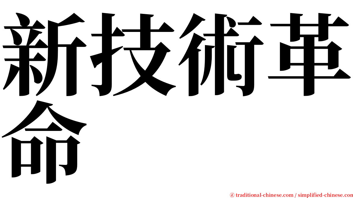 新技術革命 serif font