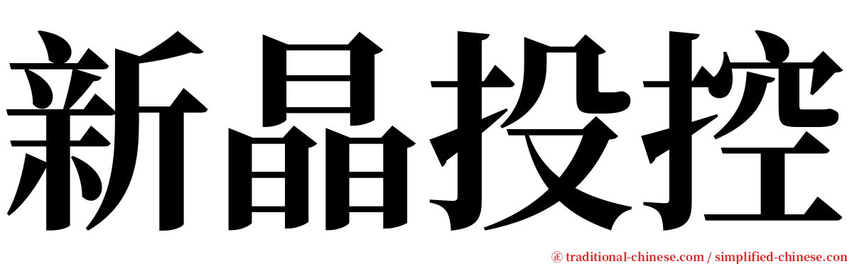 新晶投控 serif font
