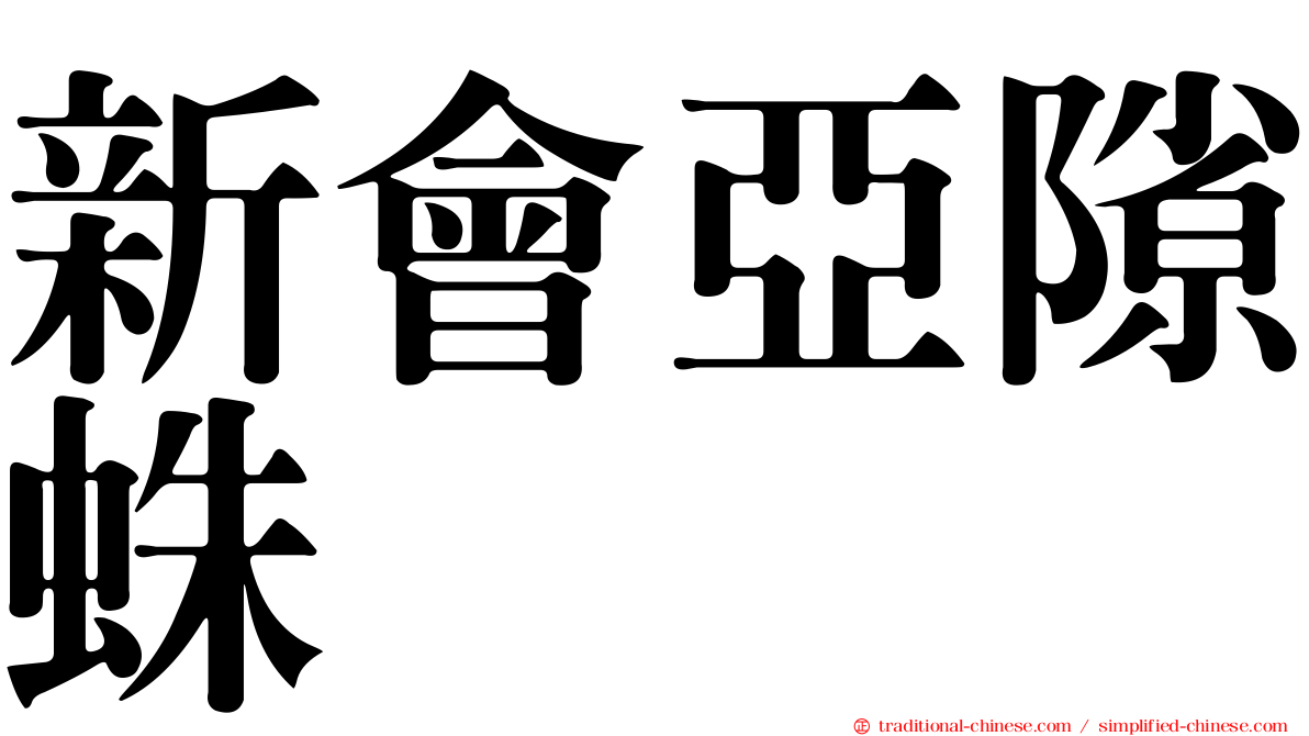 新會亞隙蛛