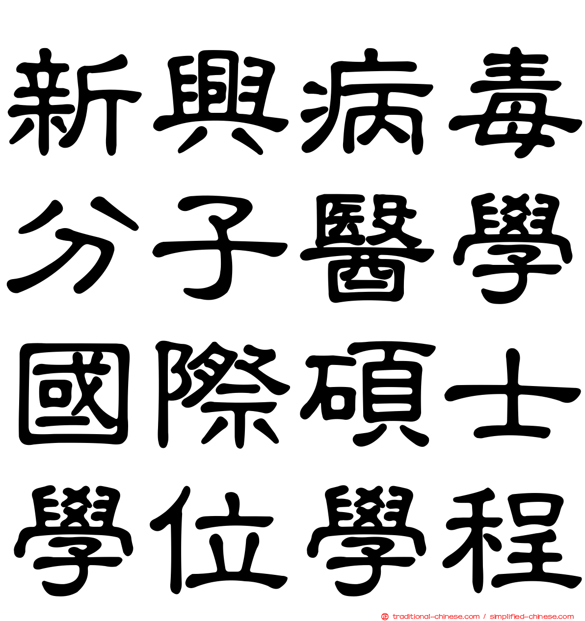 新興病毒分子醫學國際碩士學位學程