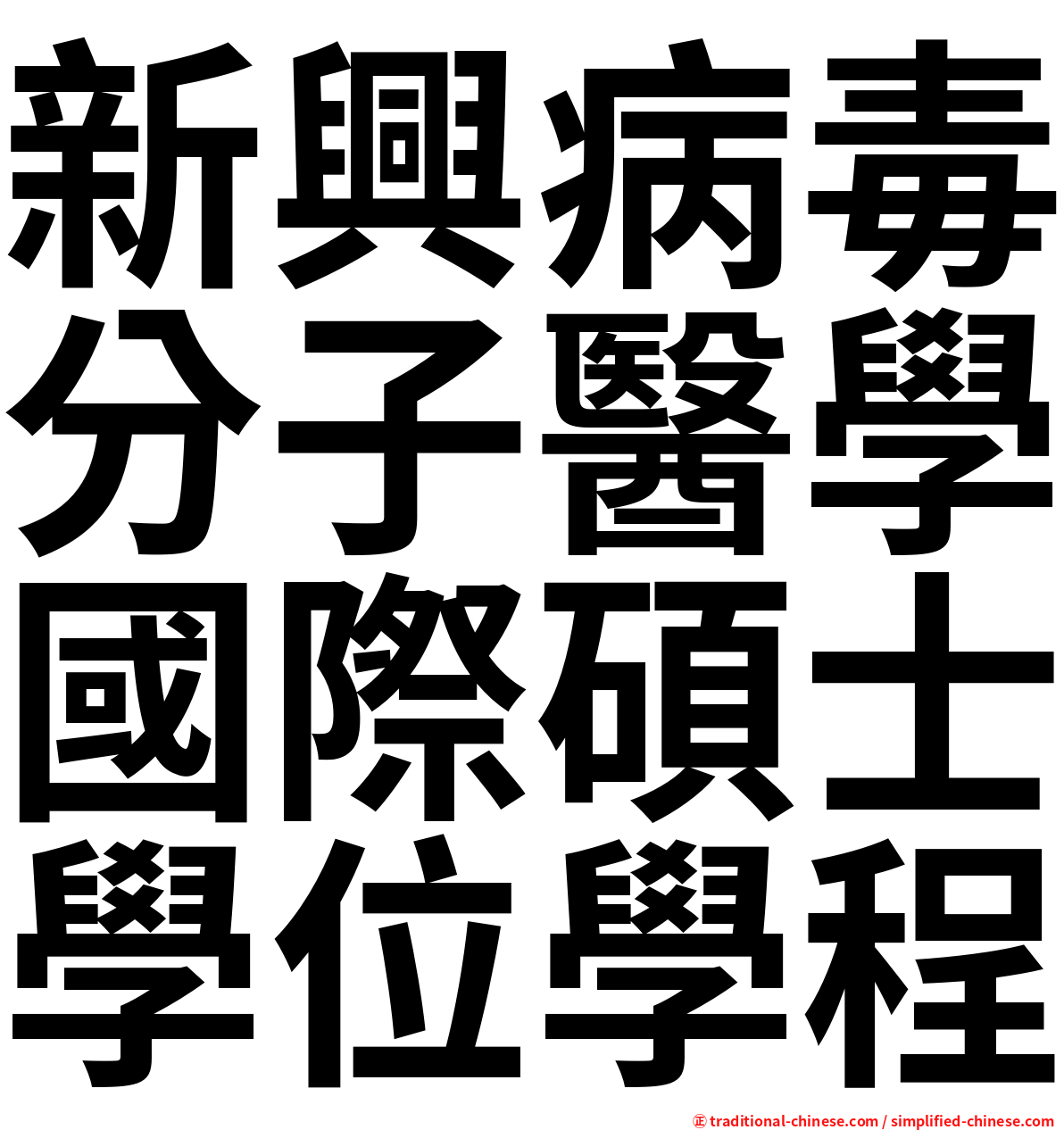 新興病毒分子醫學國際碩士學位學程