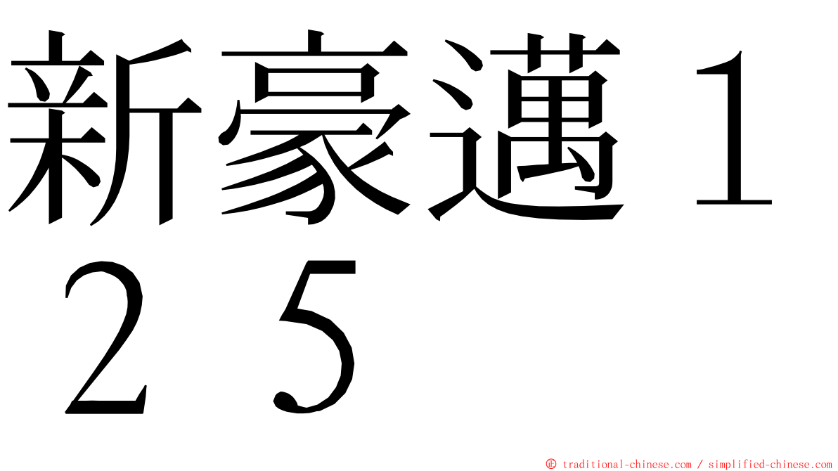 新豪邁１２５ ming font