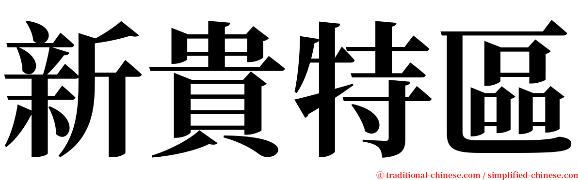 新貴特區 serif font