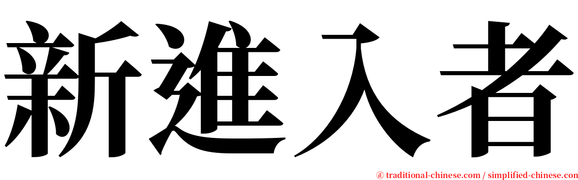 新進入者 serif font