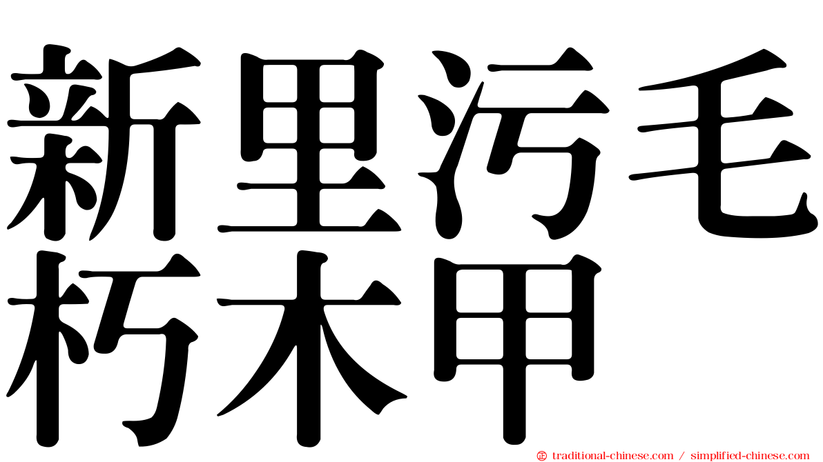 新里污毛朽木甲