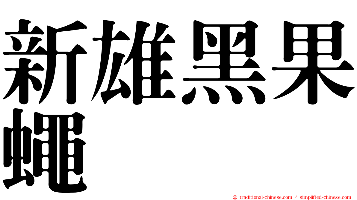 新雄黑果蠅