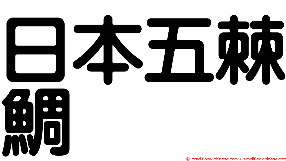 日本五棘鯛