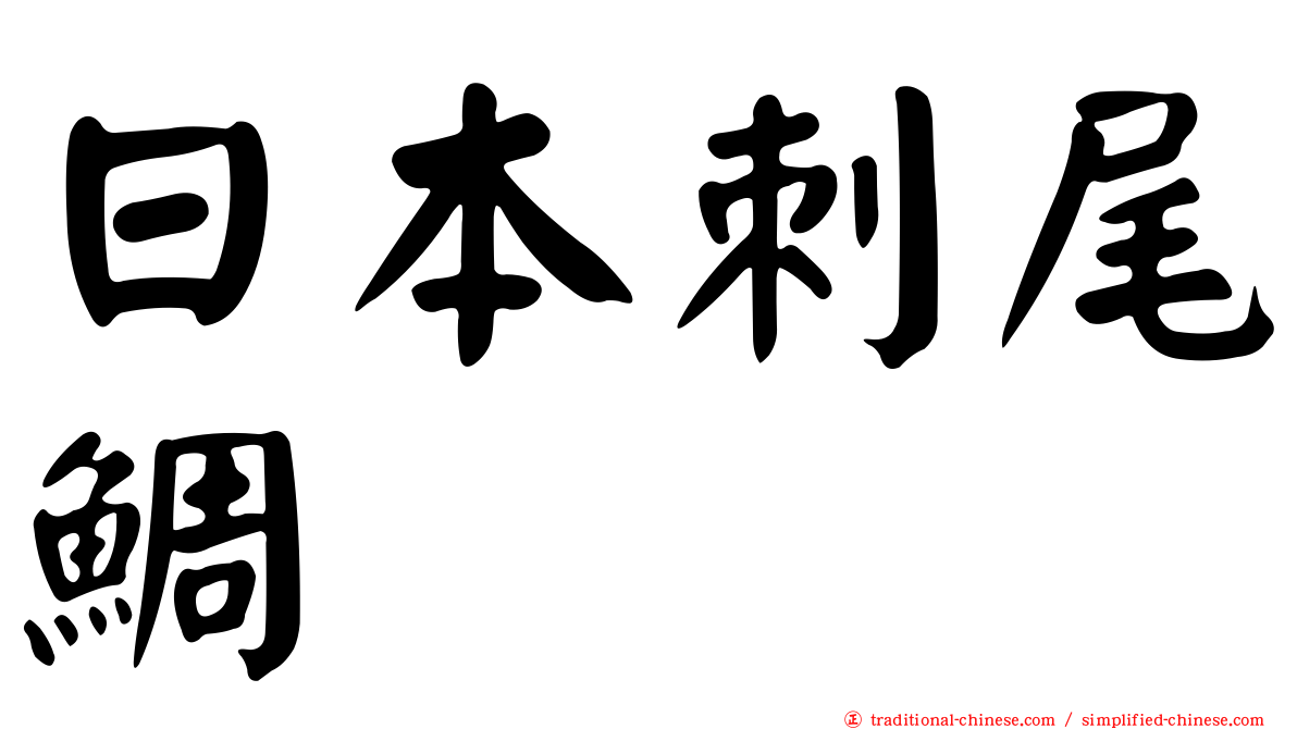 日本刺尾鯛