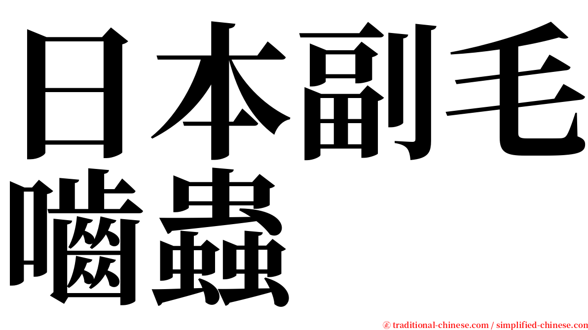 日本副毛嚙蟲 serif font