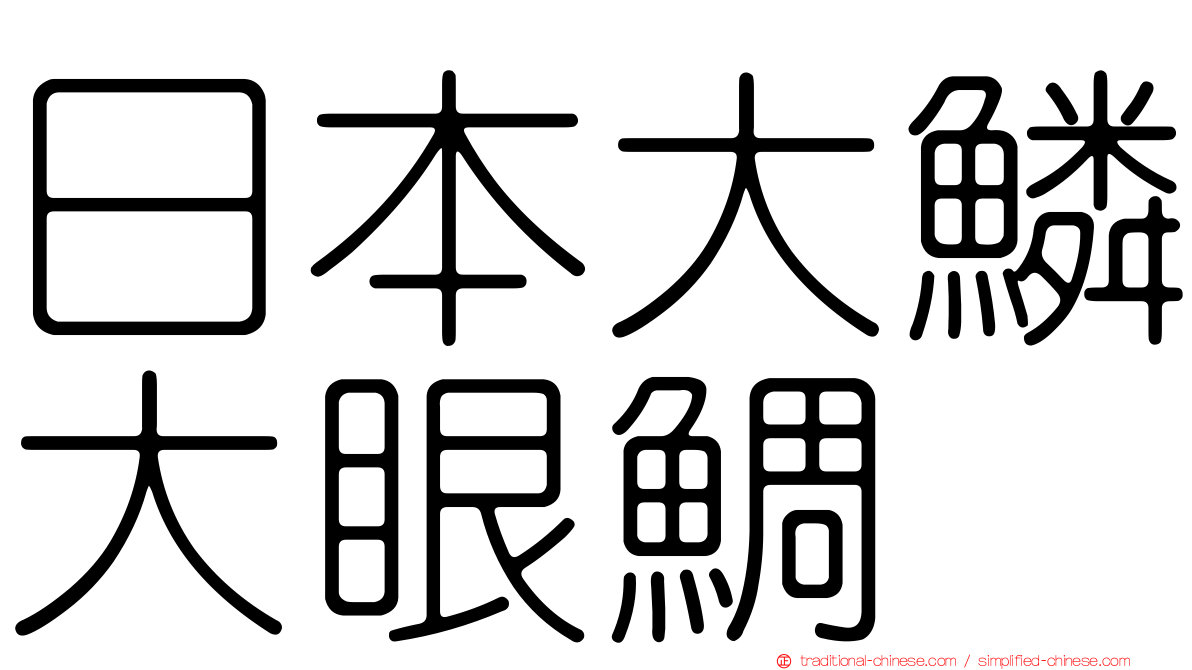 日本大鱗大眼鯛