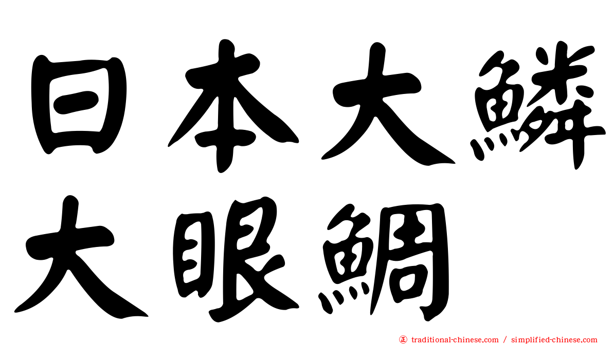 日本大鱗大眼鯛
