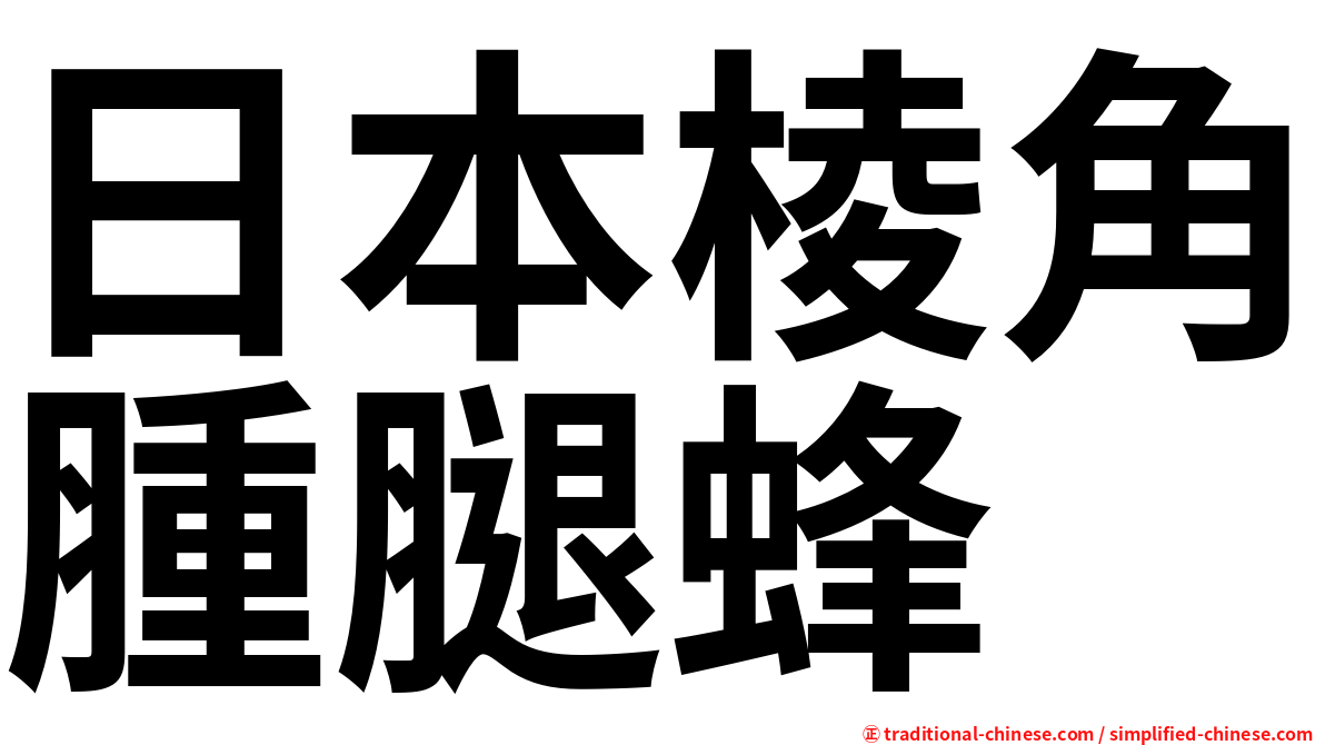 日本棱角腫腿蜂