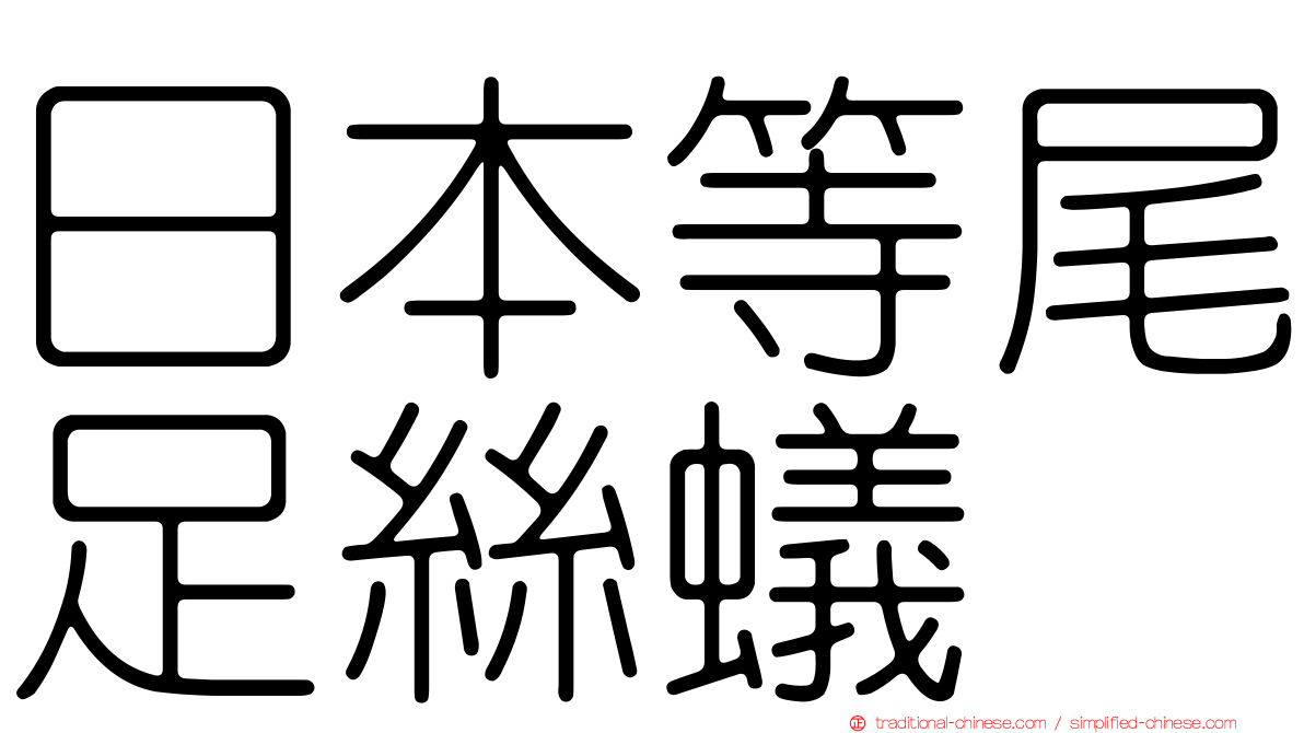 日本等尾足絲蟻