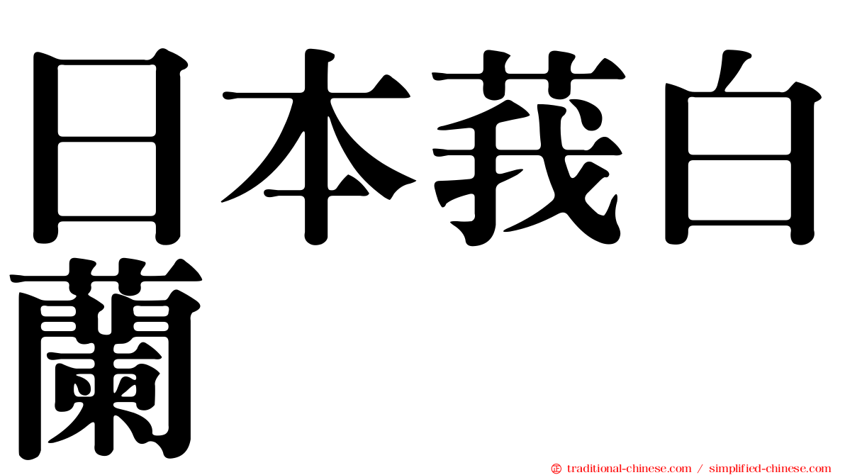 日本莪白蘭