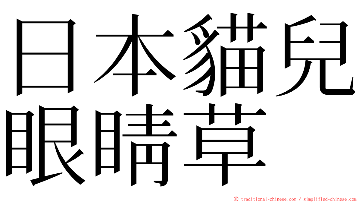 日本貓兒眼睛草 ming font