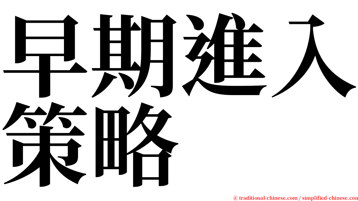 早期進入策略 serif font