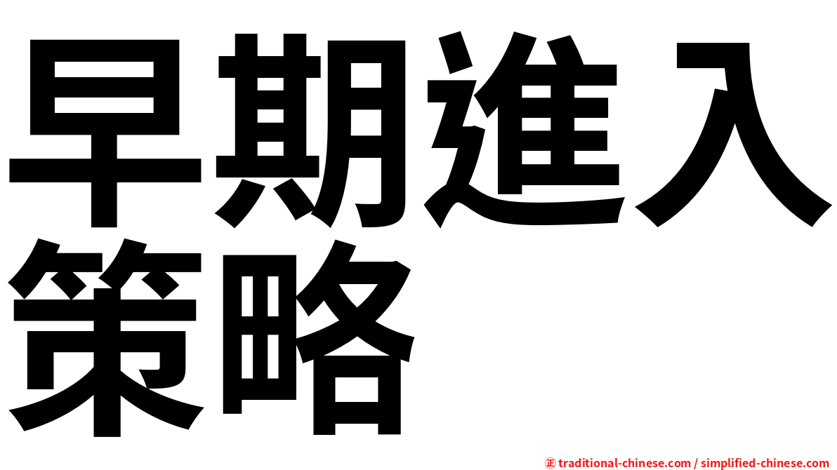 早期進入策略