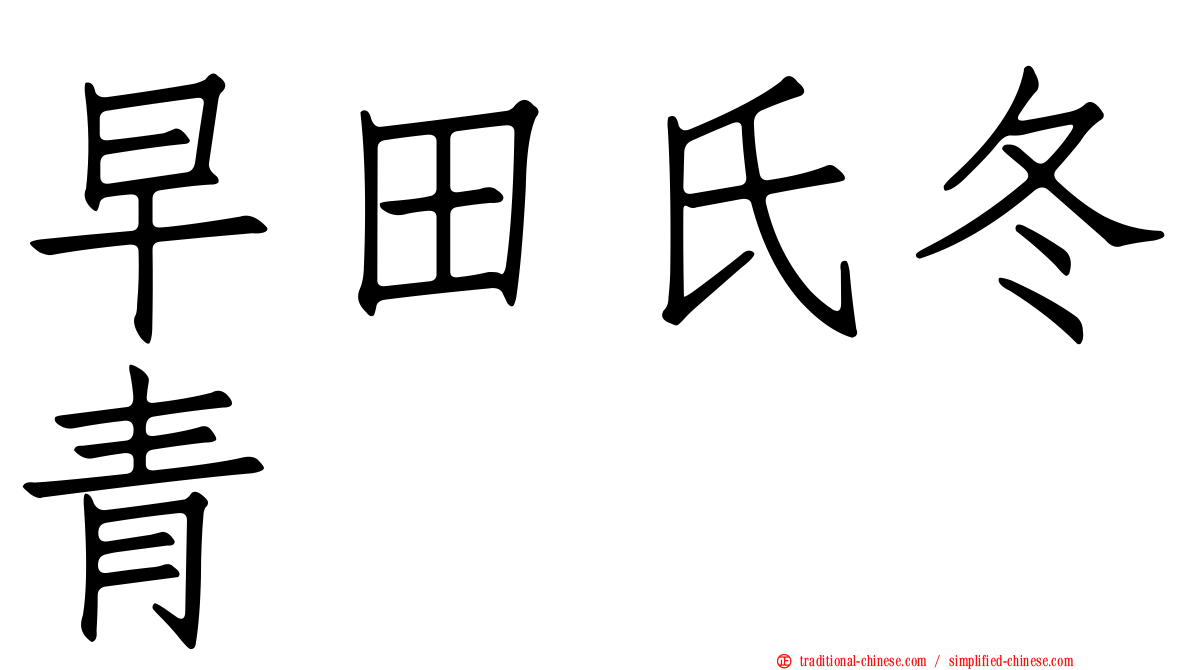 早田氏冬青