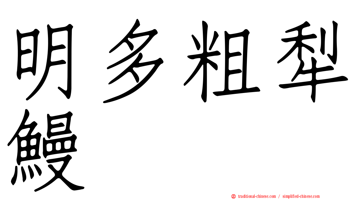 明多粗犁鰻
