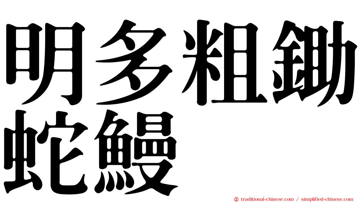 明多粗鋤蛇鰻