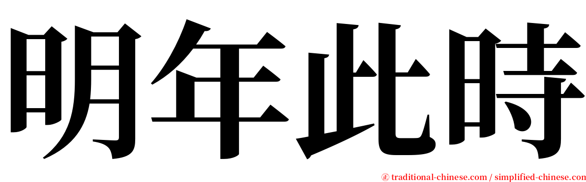 明年此時 serif font