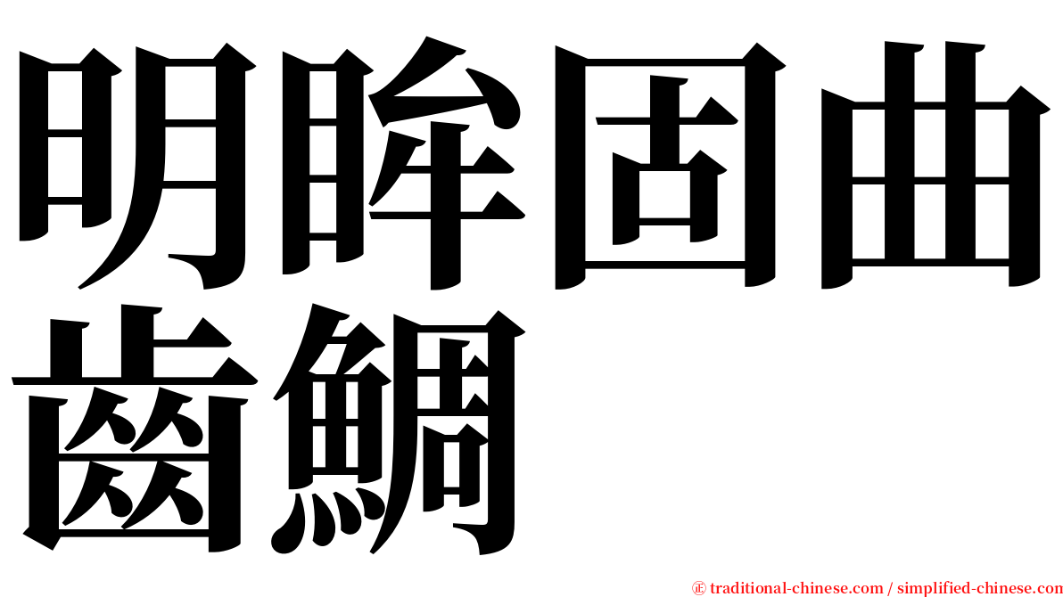 明眸固曲齒鯛 serif font